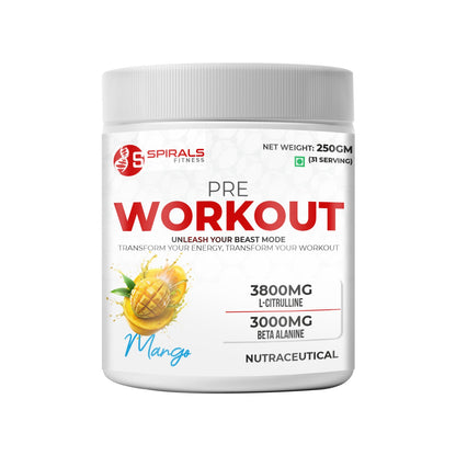 Spirals Fitness Pre-workout 250g Mango