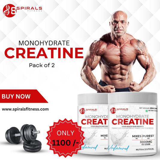 Spirals Fitness Creatine Monohydrate 250g (Unflavoured) pack of 2